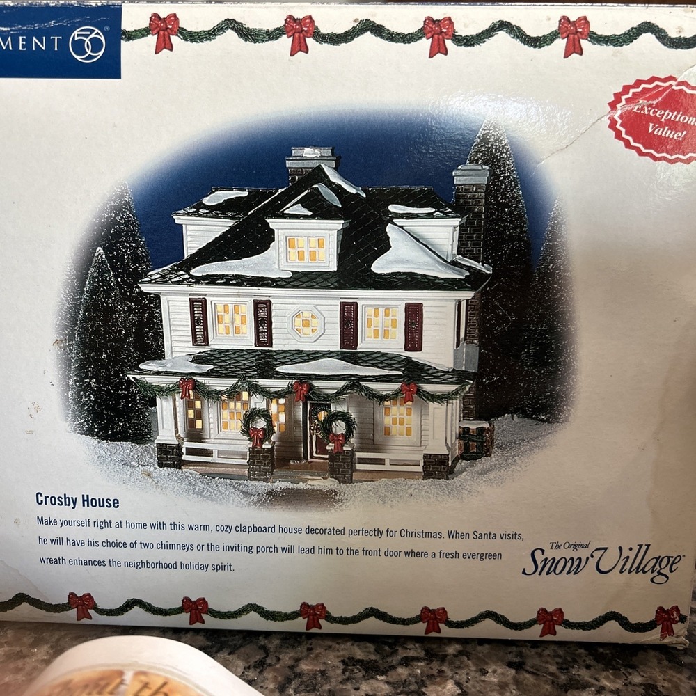 RETIRED Department 56 Snow Village CROSBY HOUSE 55056 Christmas Santa No Light